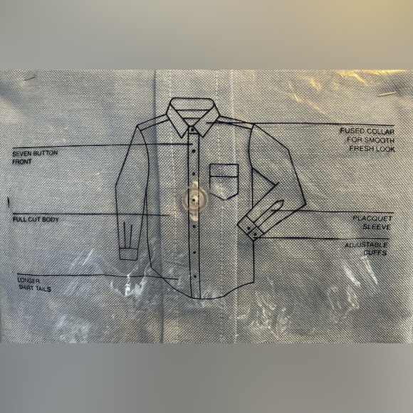 Manhattan Men's Lightweight Button Front Dress Shirt Long Sleeve Blue Size 14.5 - Picture 4 of 7